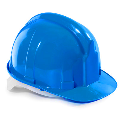 Casque de chantier bleu